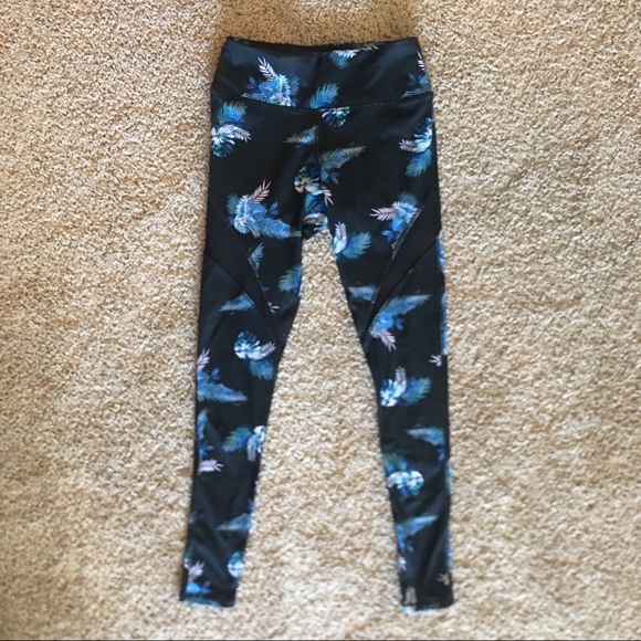 🌴NWOT Til You Collapse Palm Branch Mesh Leggings - Picture 1 of 4